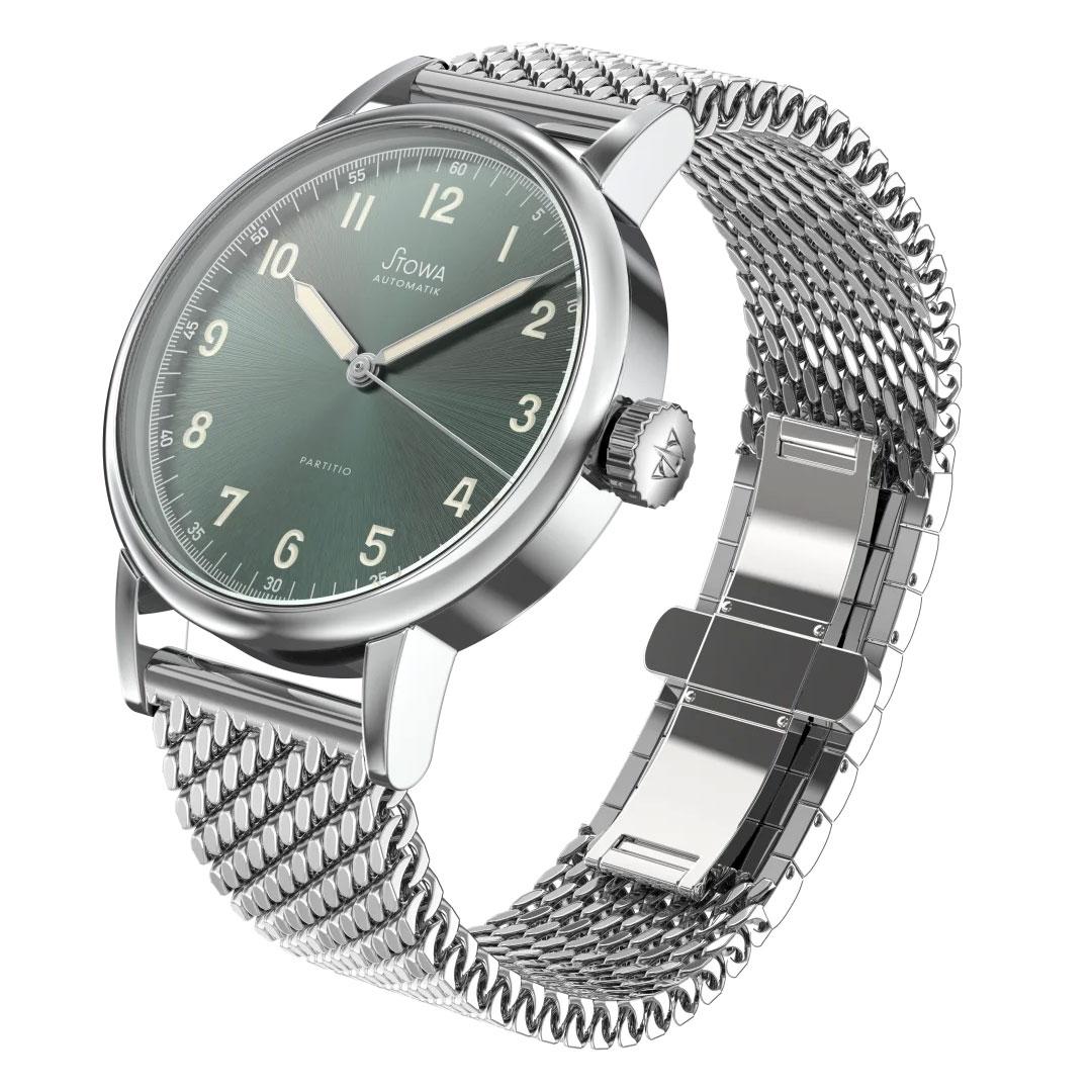 Stowa Partitio Green Limited Milanaise bracelet side