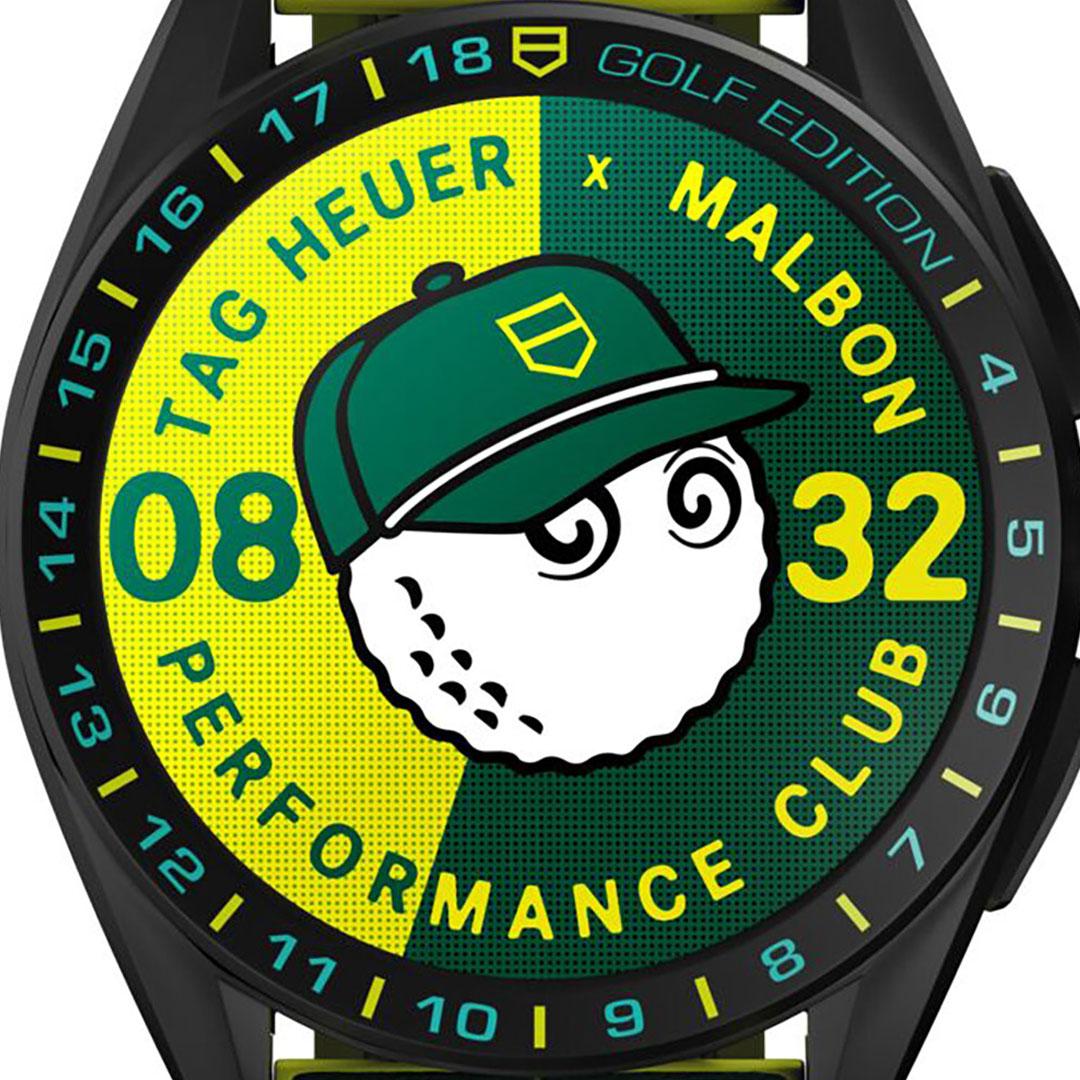 TAG Heuer Connected Calibre E4 45MM x Malbon Golf Edition ref. SBR8A85.EB0338 dial