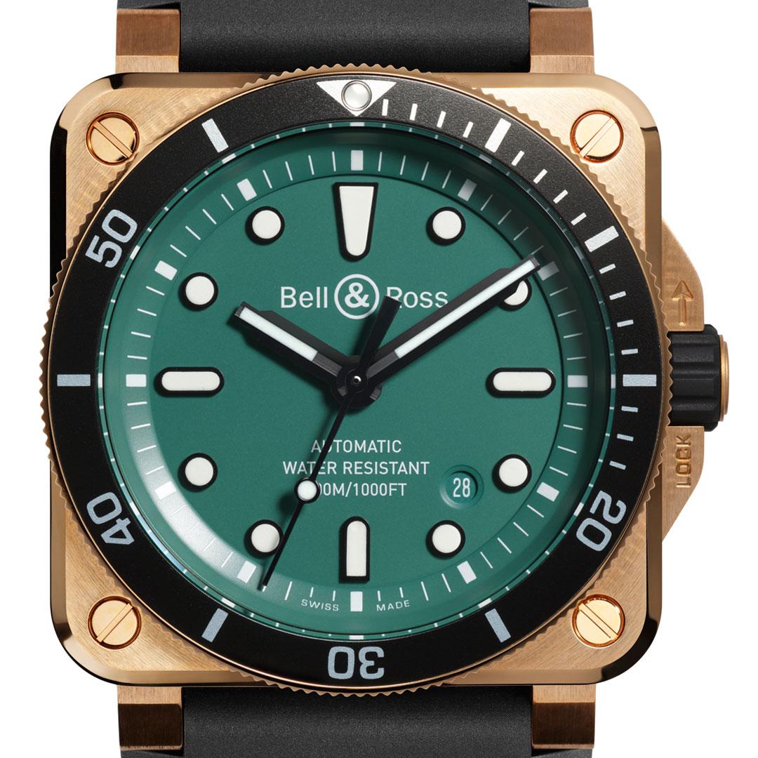 Bell & Ross BR 03-92 Diver Black & Green Bronze ref. BR0392-D-LT-BR/SRB dial