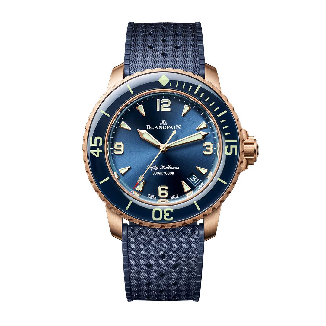 Blancpain Fifty Fathoms Automatique 42 mm ref. 5010-36B40 red gold blue