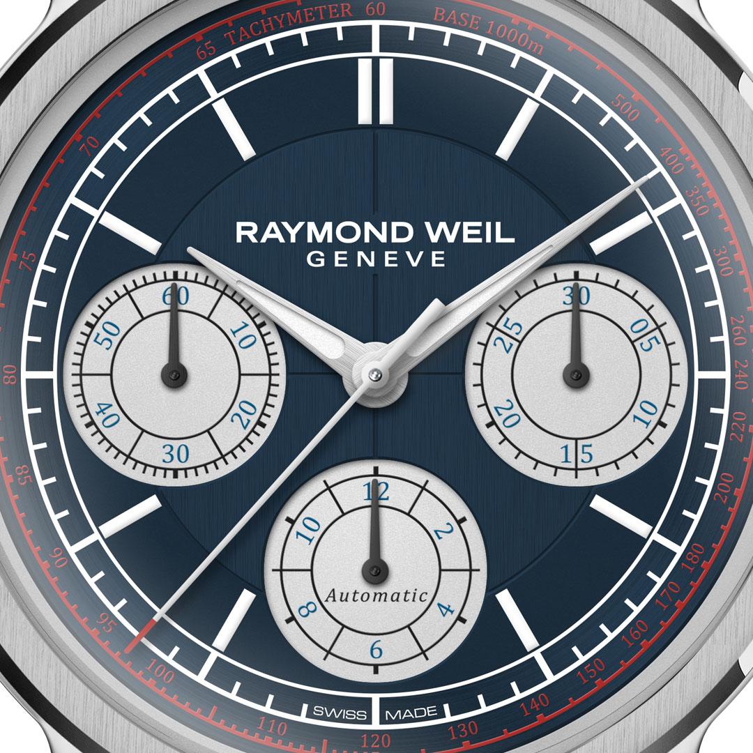 Raymond Weil Millesime Automatic 7765 Tri-Compax Chronograph ref. 7765 -STC-50651 blue/silver dial
