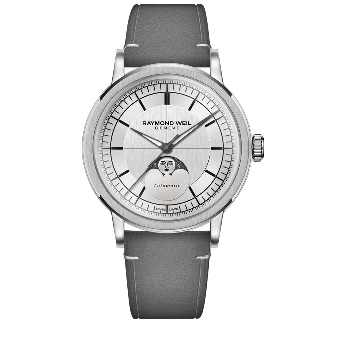Raymond Weil Millesime Automatic Moon Phase 39.5 mm ref. 2945-STC-65001 silver/steel