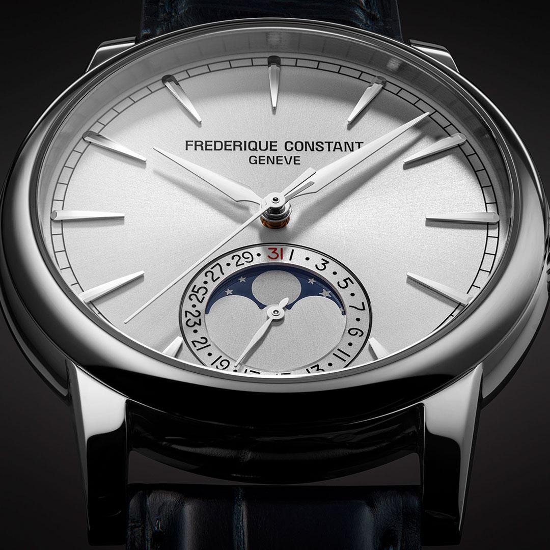 Frederique Constant Classic Moonphase Date Manufacture ref. FC-716S3H6 silver dial top