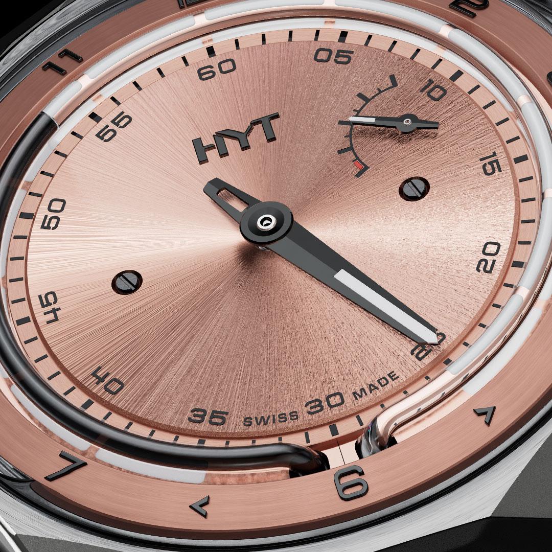 HYT T1 Series Titanium and Gold ref. H03207-A dial salmon