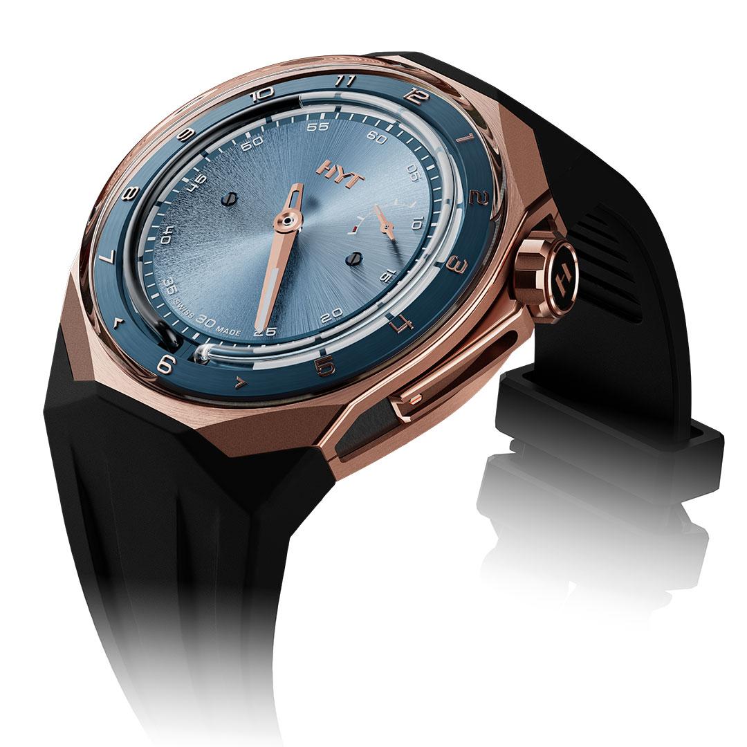 HYT T1 Series Titanium and Gold ref. H03208-A gold blue
