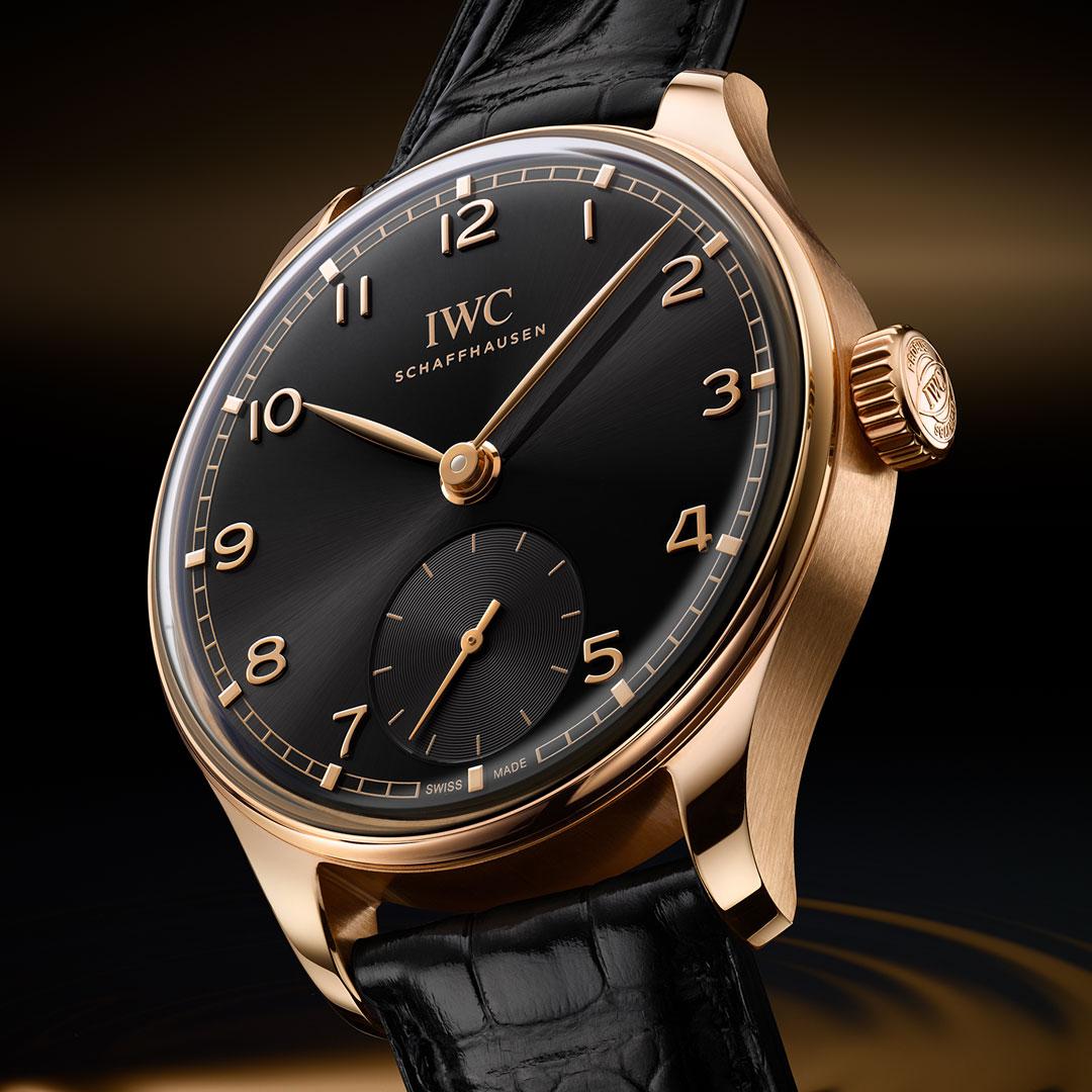 IWC Portugieser Automatic 40 mm (2024) Double Box-glass Gold ref. IW358401 obsidian black side