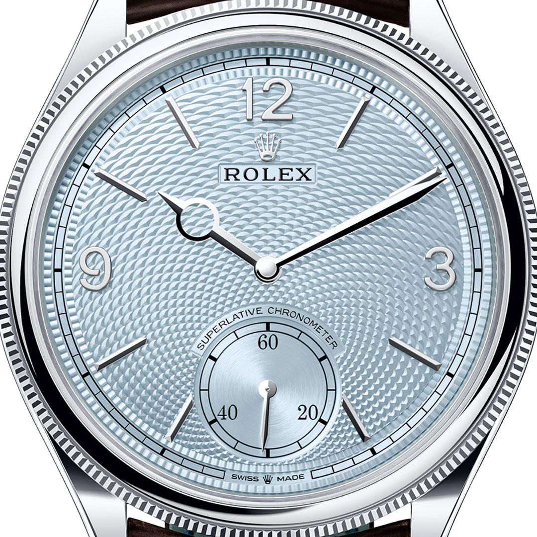 Rolex Perpetual 1908 Platinum Ice Blue ref. 52506 dial