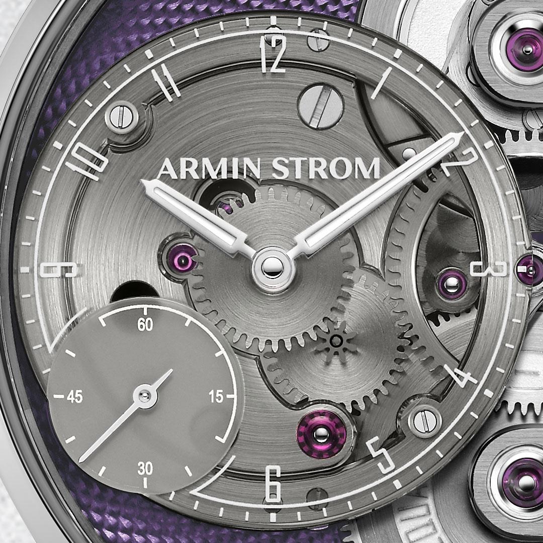 Armin Strom Gravity Equal Force Ultimate Sapphire Purple ref. ST24-GEF.SA.AC.M.A7.FC dial detail