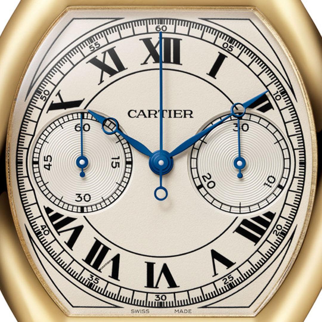 Cartier Privé Tortue Monopoussoir Chronograph ref. CRWHTO0007 gold dial