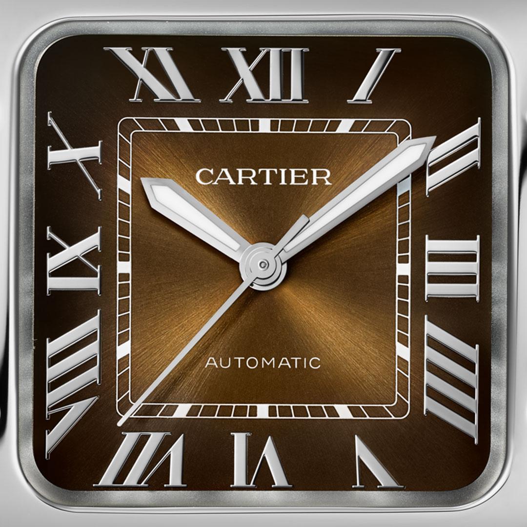 Cartier Santos de Cartier (2024) ref. WSSA0065 brown dial detail