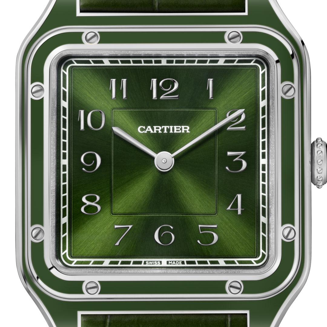 Cartier Santos-Dumont (2024) ref. WGSA0096 green platinum dial