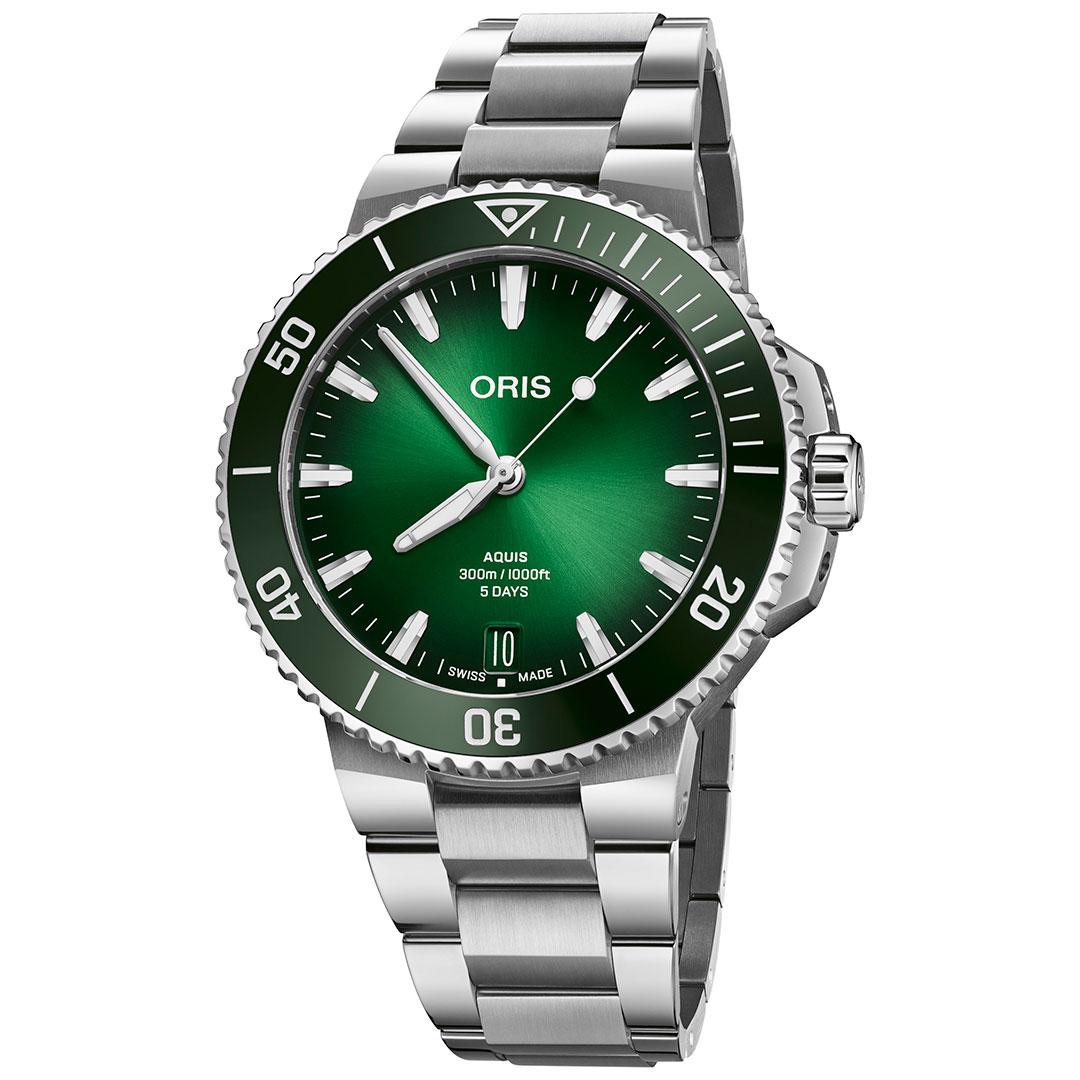 Oris Aquis Date Calibre 400 ref. 01 400 7790 4157-07 8 23 02PEB (green / bracelet)