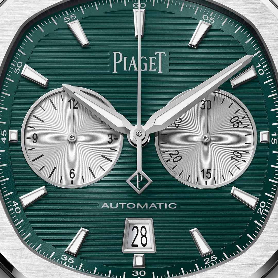 Piaget Polo Chronograph Emerald Green ref. G0A49024 dial