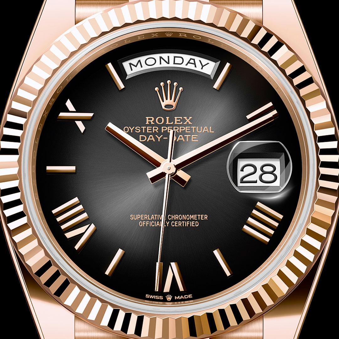 Rolex Oyster Perpetual Day-Date 40 ref. 228235-0055 Everose gold / slate ombré dial