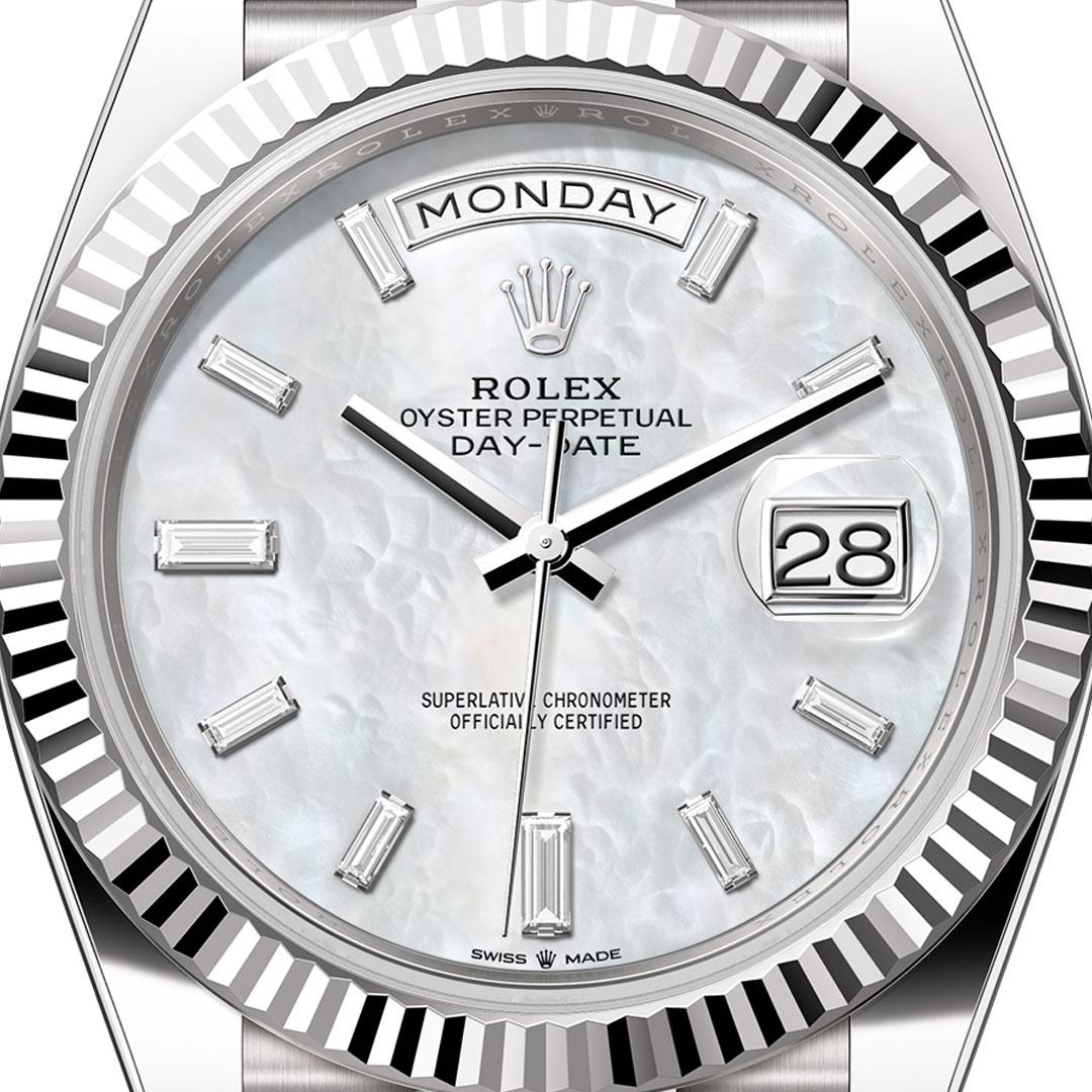 Rolex Oyster Perpetual Day-Date 40 ref. 228239-0078 White gold / White Mother-of-Pearl dial