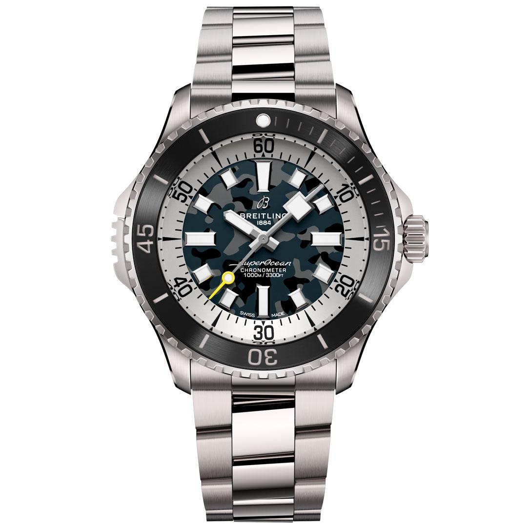 Breitling Superocean Automatic 46 Super Diver Camouflage Dial black bracelet ref. E10379351B1E1