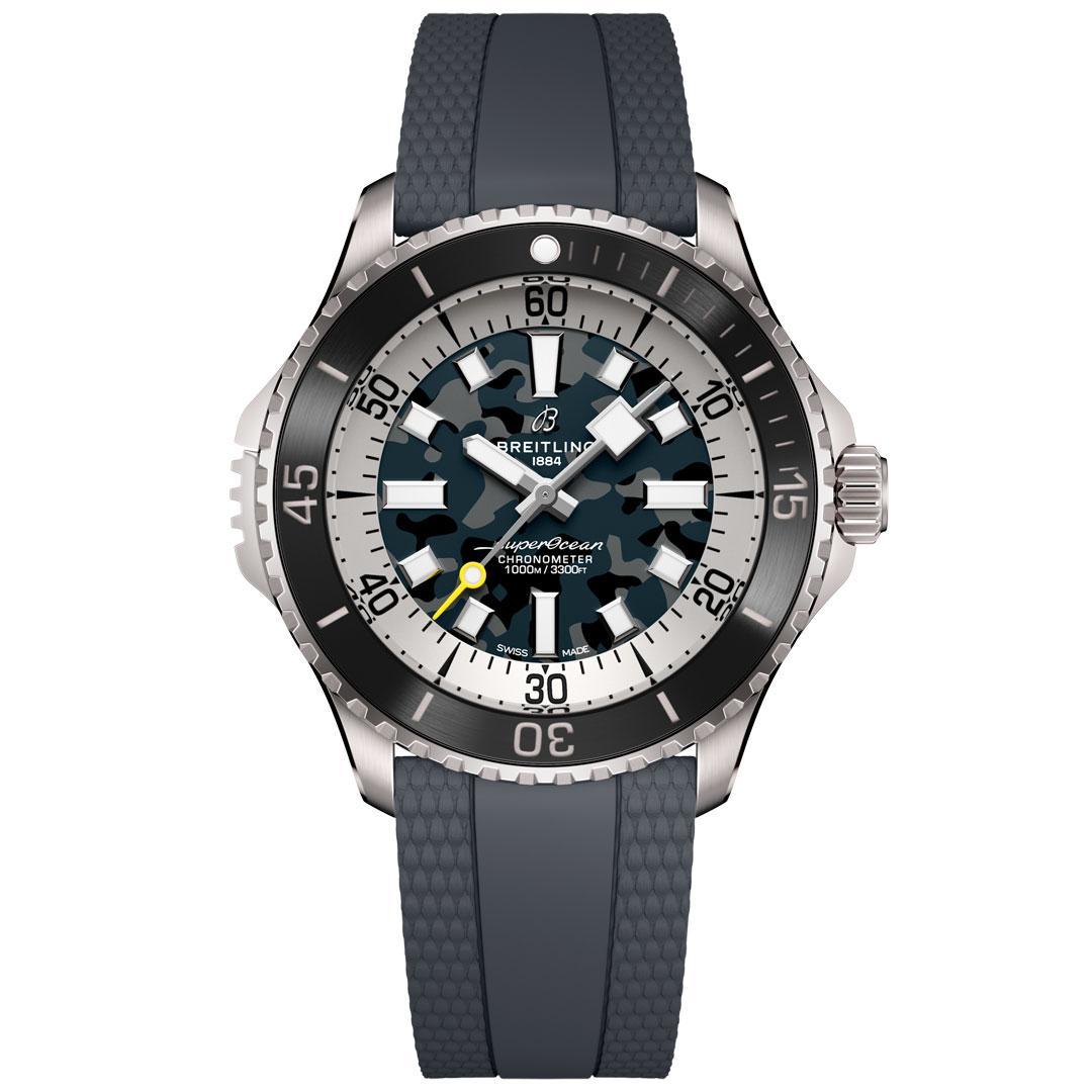 Breitling Superocean Automatic 46 Super Diver Camouflage Dial black strap ref. E10379351B1S1