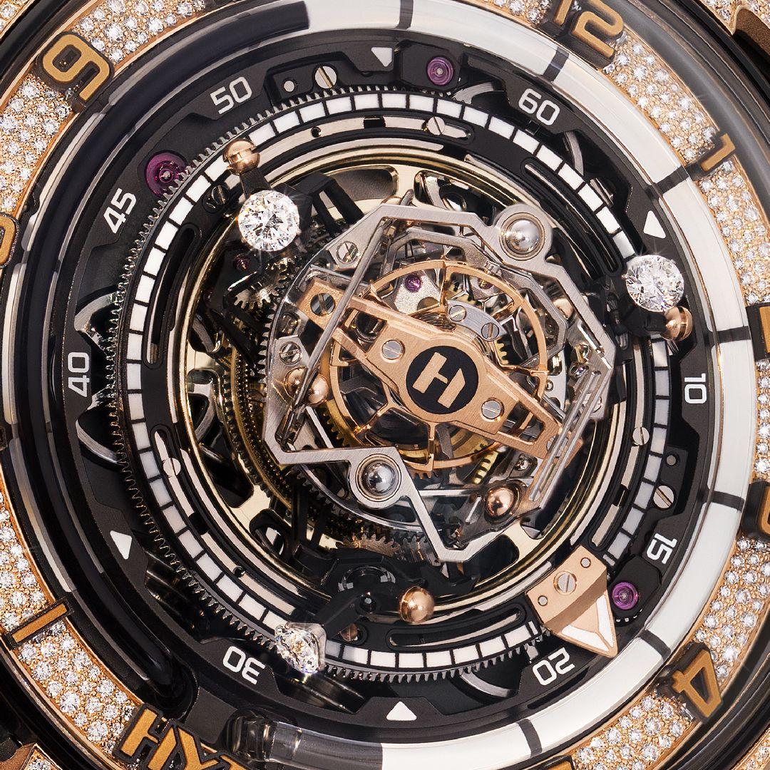 HYT Conical Tourbillon Infinity Diamonds ref. H03242-A dial