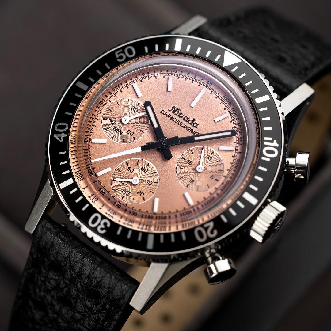 Nivada Grenchen Chronoking Mecaquartz Salmon ref. 87043Q top