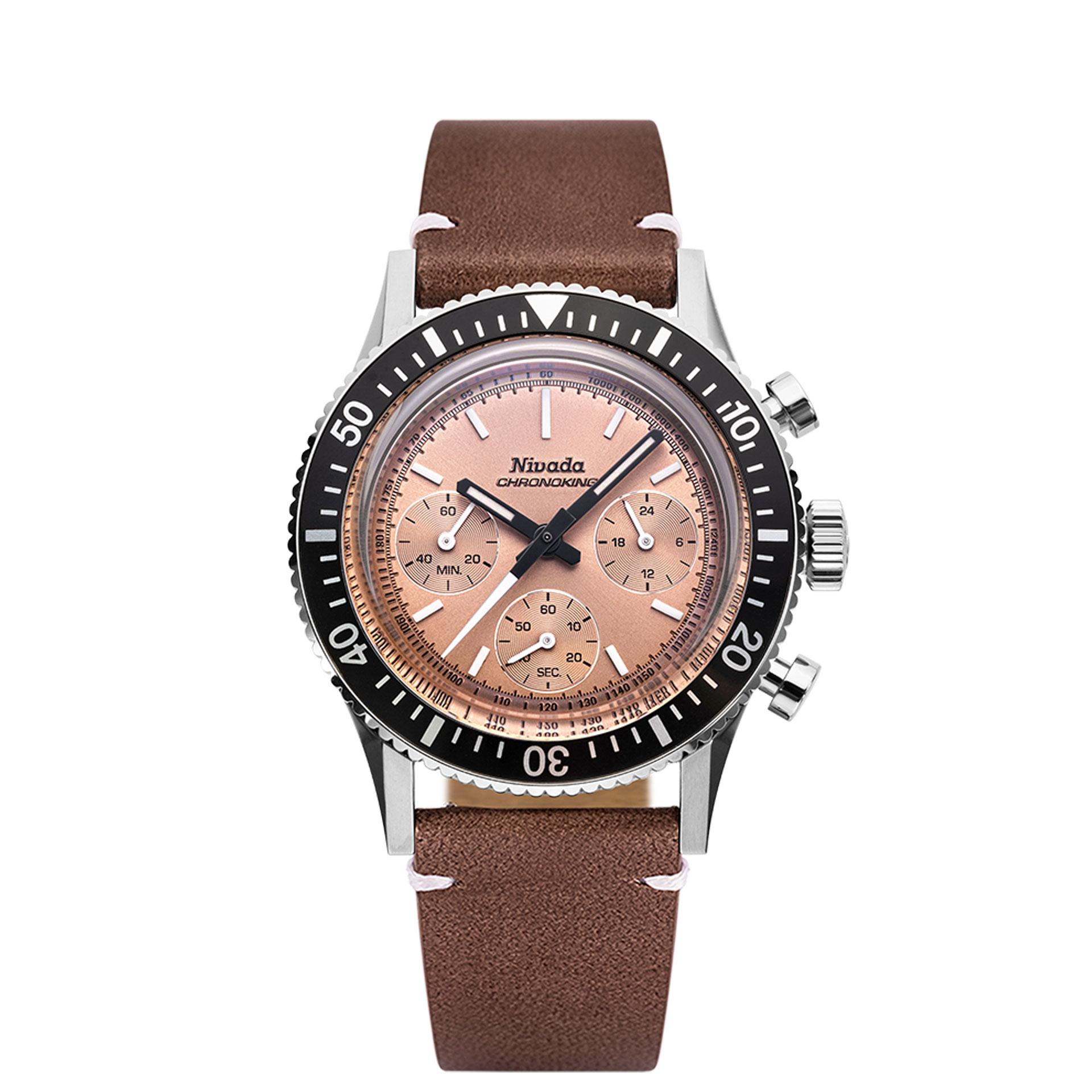 Nivada Chronomaster ブラウンダイヤル nivada-grenchen-chronoking-