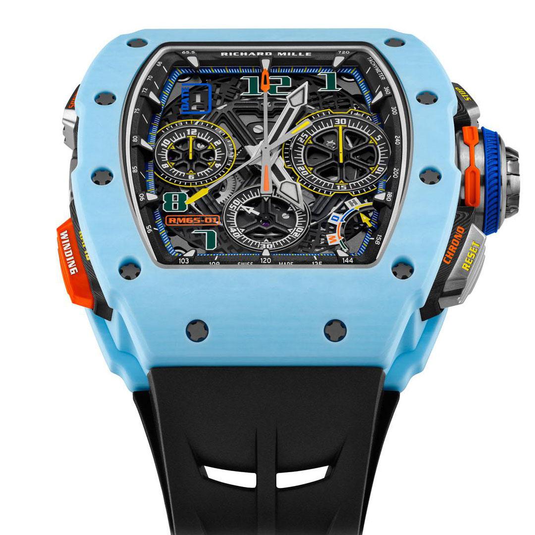 Richard Mille RM 65-01 Automatic Winding Split-seconds Chronograph Blue and Yellow blue top