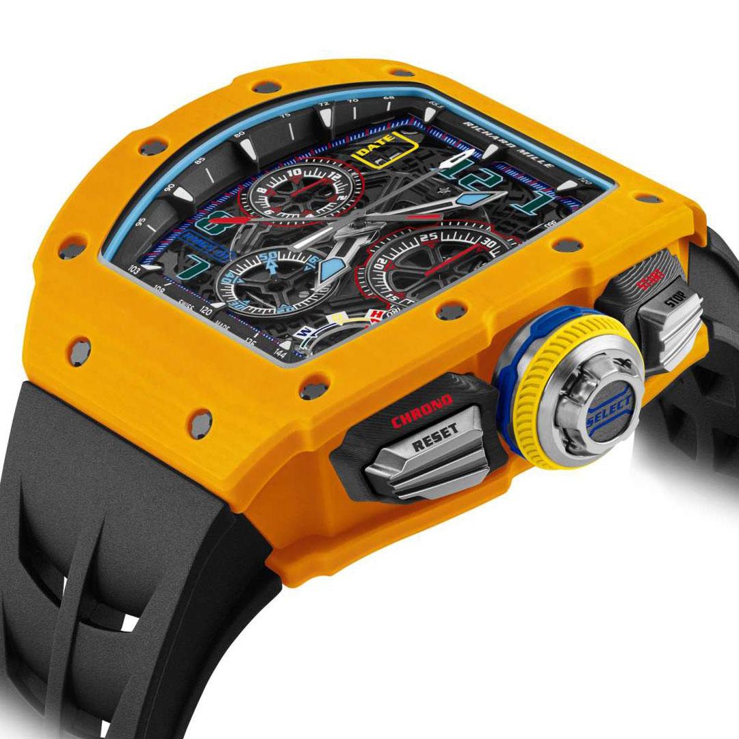 Richard Mille RM 65-01 Automatic Winding Split-seconds Chronograph Blue and Yellow yellow side