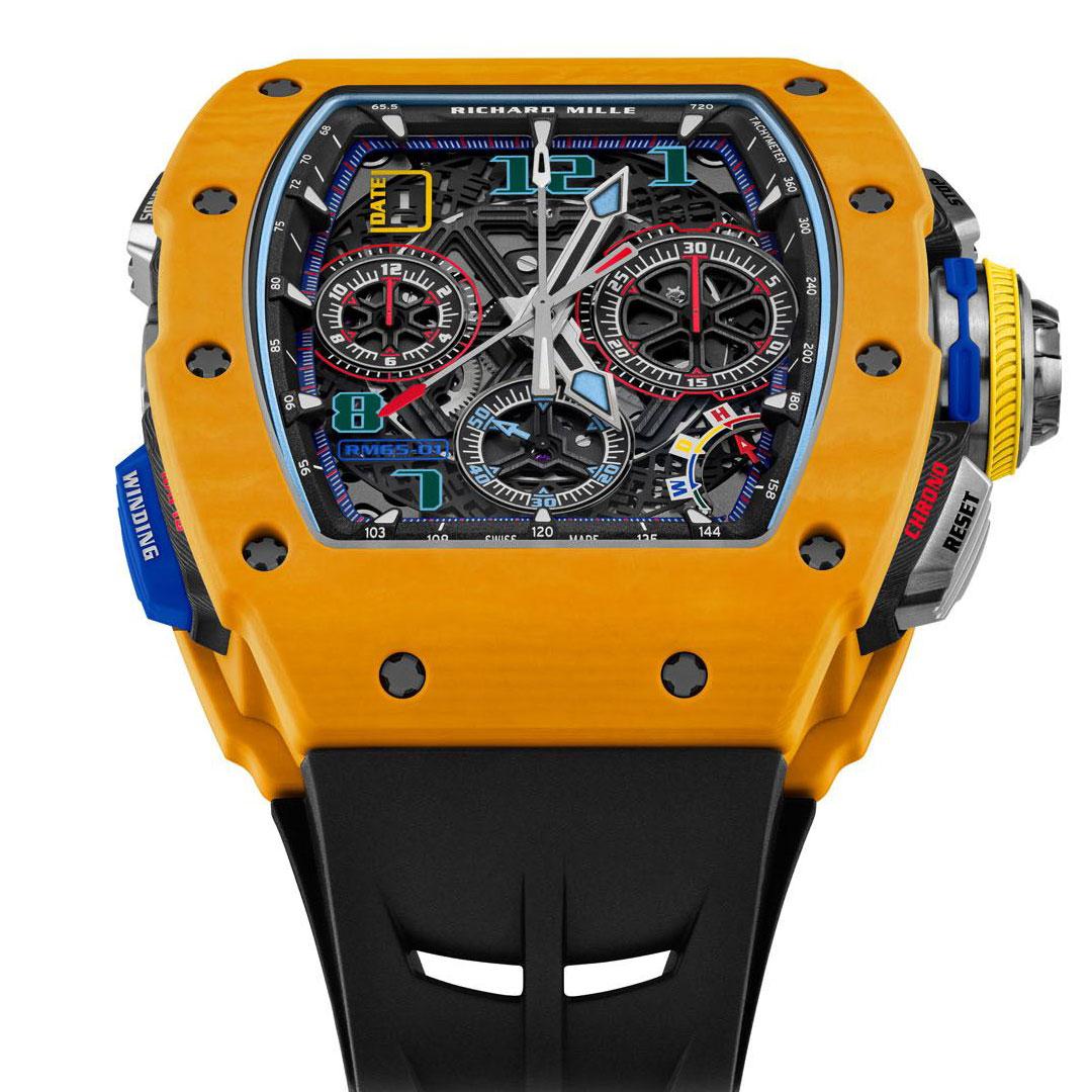 Richard Mille RM 65-01 Automatic Winding Split-seconds Chronograph Blue and Yellow yellow top