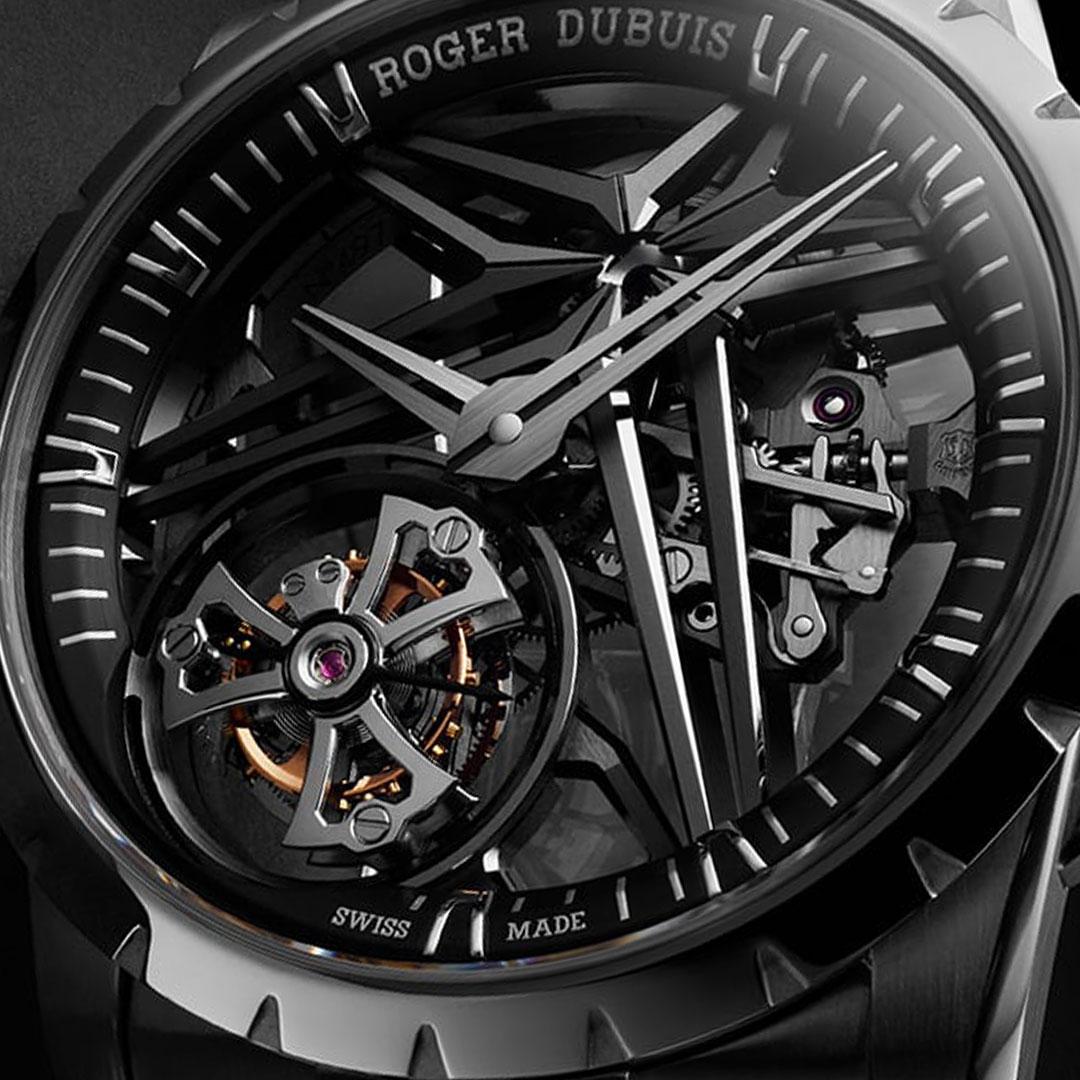 Roger Dubuis Excalibur Monotourbillon Titanium ref. DBEX1112 dial