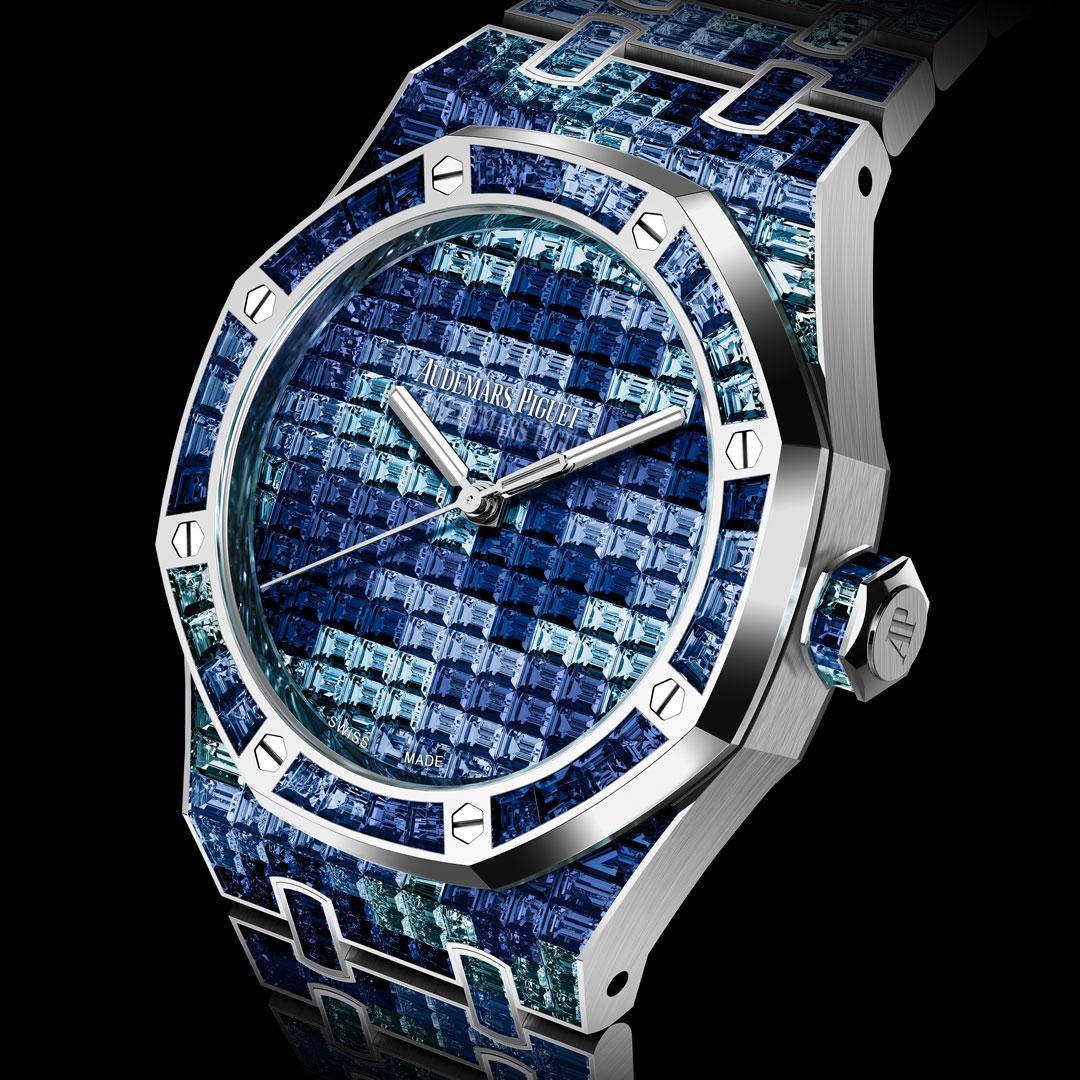 Audemars Piguet Royal Oak Selfwinding 41 mm Camouflage Gemset 15514BC.YY.1284BC.04 blue side