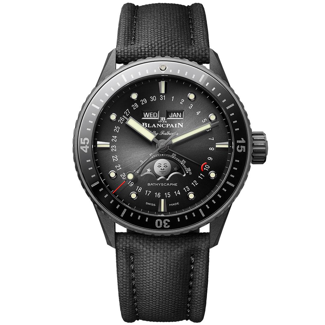 Blancpain Fifty Fathoms Bathyscaphe Quantième Complet Phases de Lune ref. 5054 0130 black