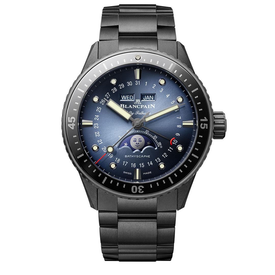 Blancpain fifty fathoms bathyscaphe quantième complet phase de lune sale