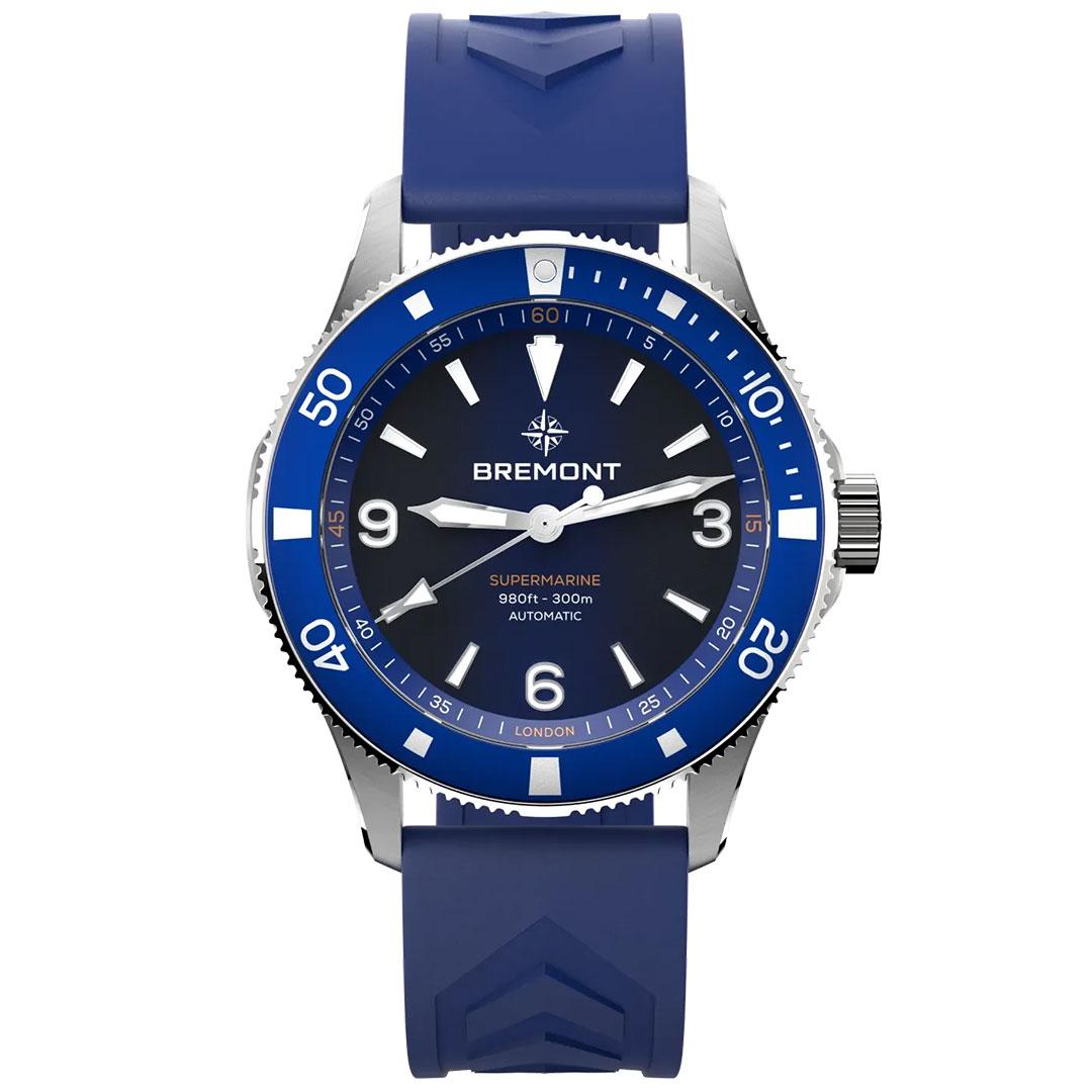 Bremont Supermarine 300M ref. SM40-ND-SS-BL-R-S blue rubber