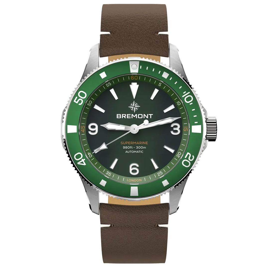 Bremont Supermarine 300M ref. SM40-ND-SS-GN-L-S green leather