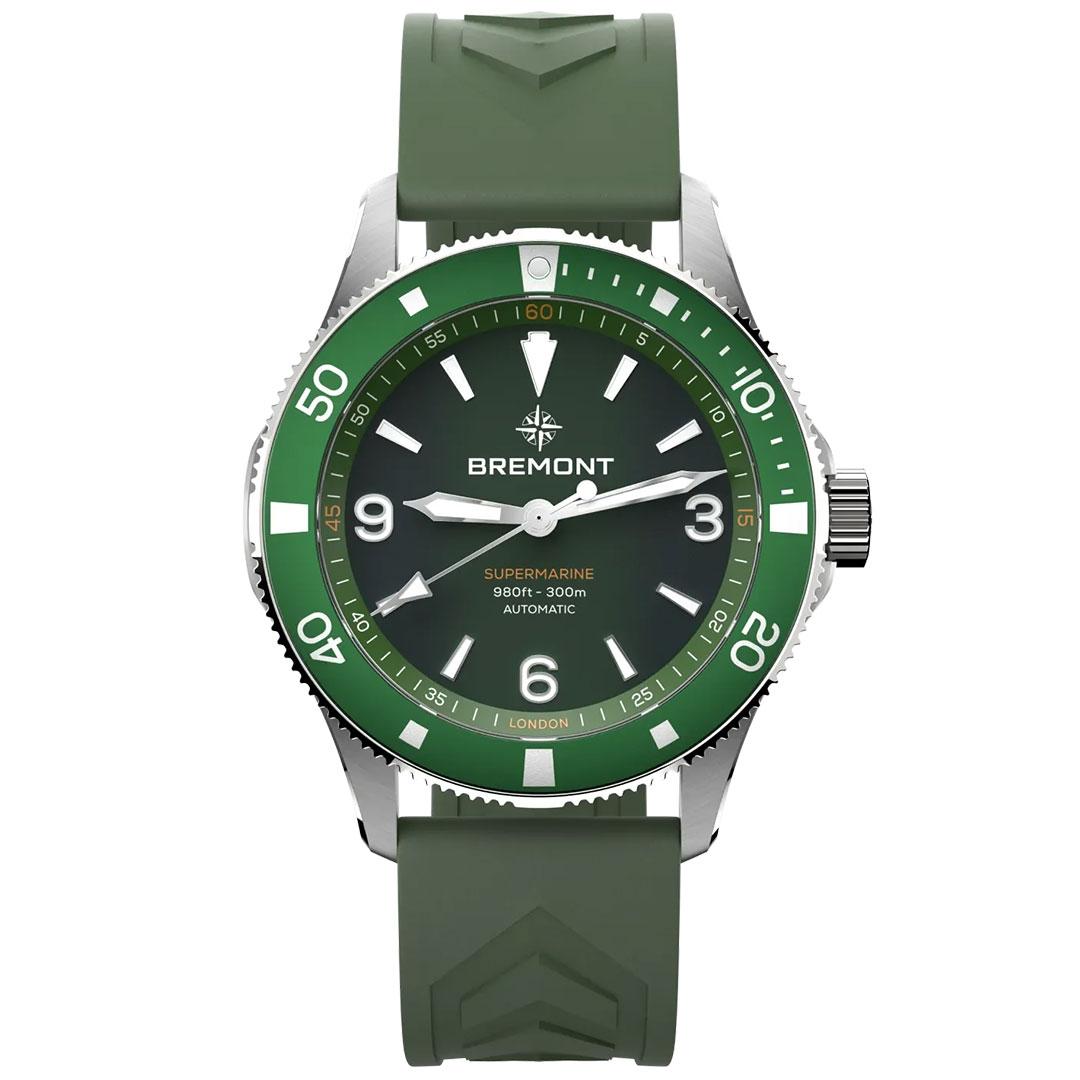 Bremont Supermarine 300M ref. SM40-ND-SS-GN-R-S green rubber