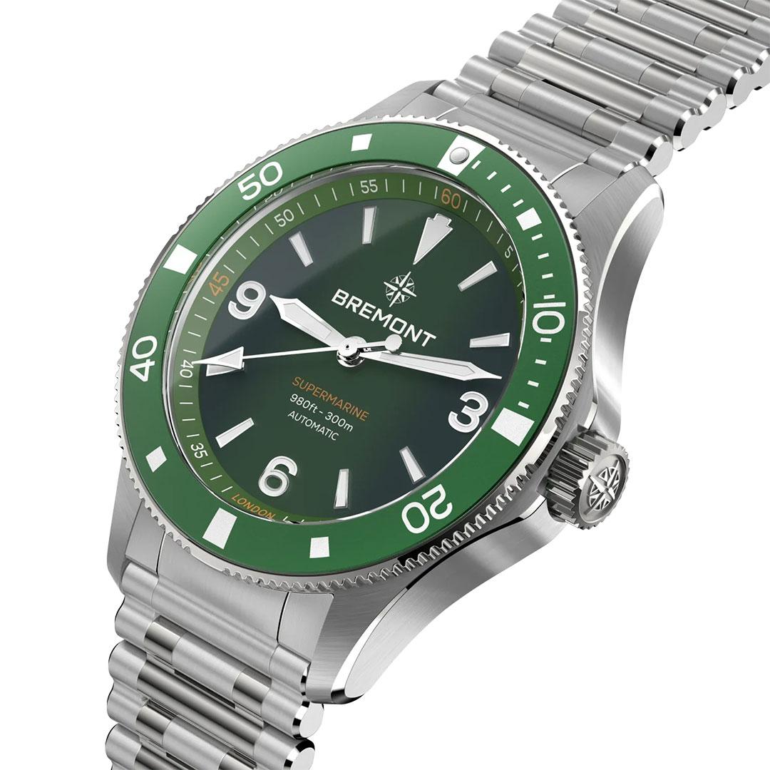 Bremont Supermarine 300M ref. SM40-ND-SS-GN green side