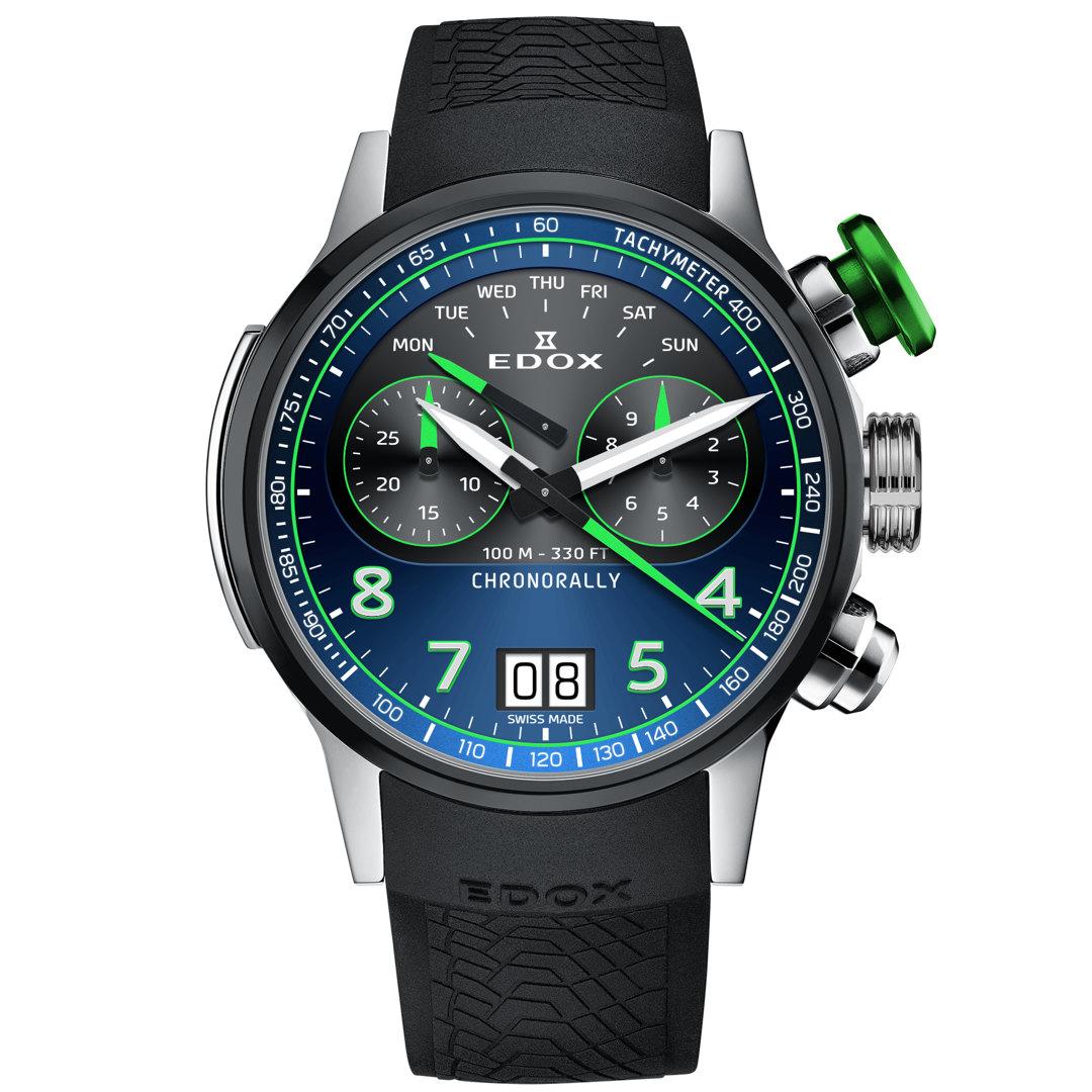 Edox Chronorally 45 (2024) ref. 38003-TINV-BUNV (blue / green)