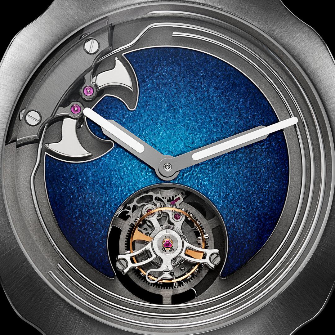 H. Moser & Cie. Streamliner Concept Minute Repeater Tourbillon Blue Enamel ref. 6905-1200 dial