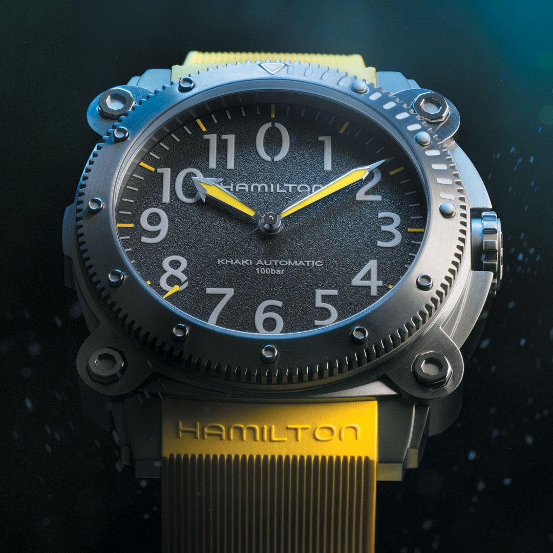 Hamilton Khaki Navy BelowZero Titanium Yellow ref. H78535380 top