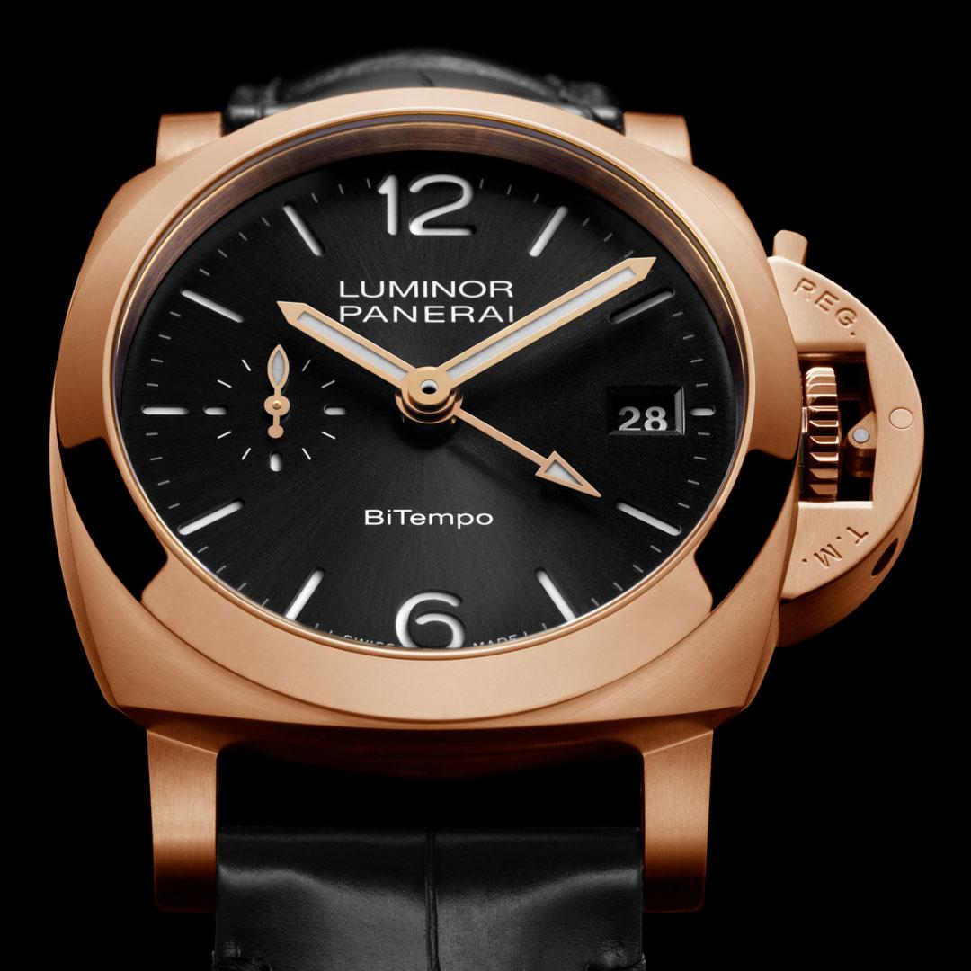 Panerai Luminor Quaranta BiTempo Goldtech ref. PAM01641 top