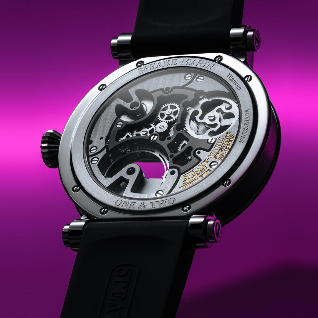 Speake Marin Openworked Tourbillon Ultra Violet ref. 423811040 and 424211040 back