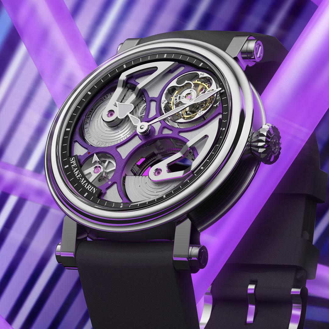 Speake Marin Openworked Tourbillon Ultra Violet ref. 423811040 and 424211040 side