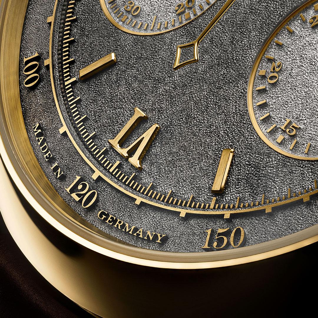 A. Lange & Sohne Datograph Handwerkskunst ref. 405.048F dial detail