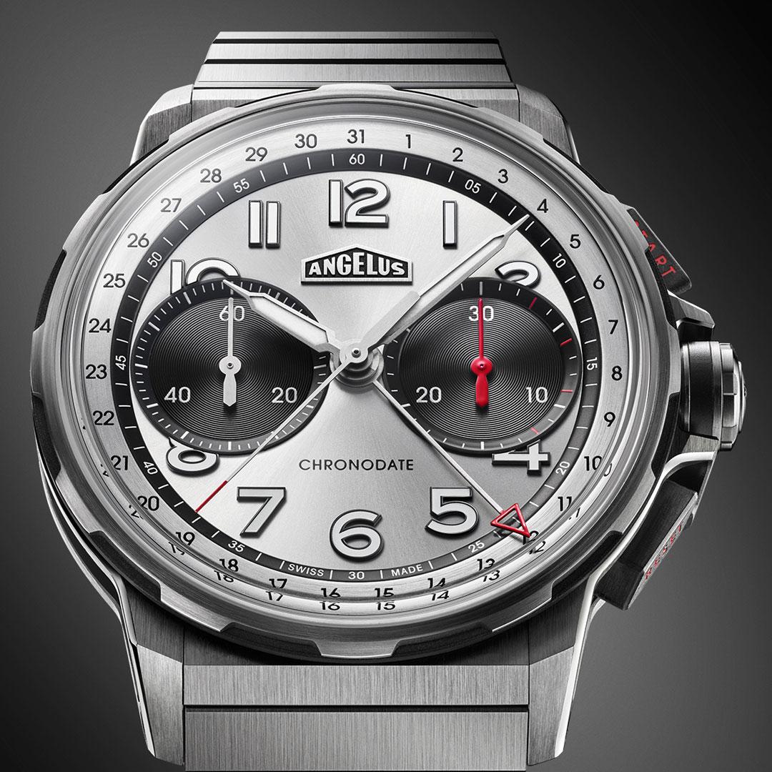 Angelus Chronodate Titanium Magnetic Silver Edition top