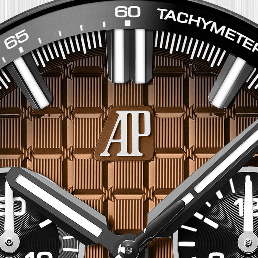 Audemars Piguet Royal Oak Offshore Selfwinding Chronograph 43 mm Smoked Bronze ref. 26420ST.OO.A828CR.01 dial detail