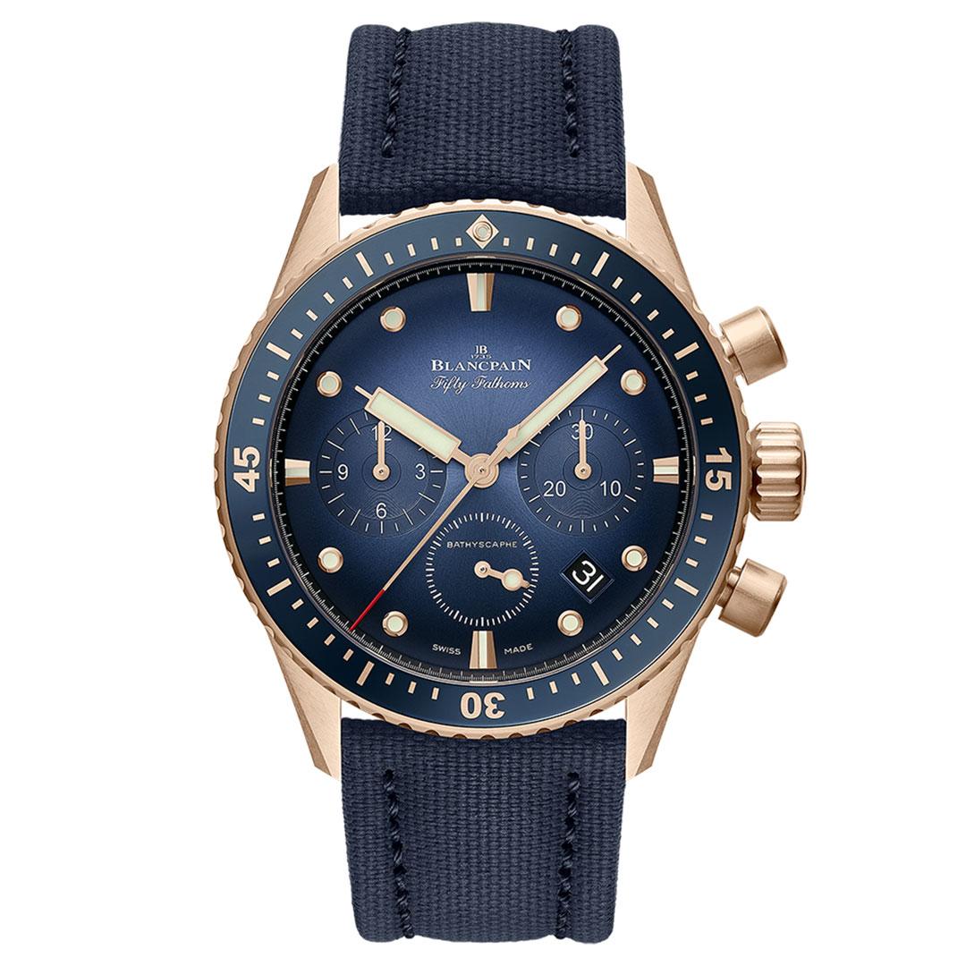 Blancpain Fifty Fathoms Bathyscaphe Chronographe Flyback Full Gold ref. 5200 3640 O52B (canvas)