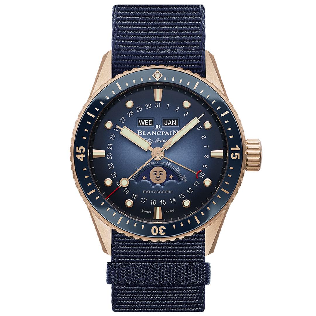 Blancpain Fifty Fathoms Bathyscaphe Quantième Complet Full Gold ref. 5054 3640 NAOA (NATO)