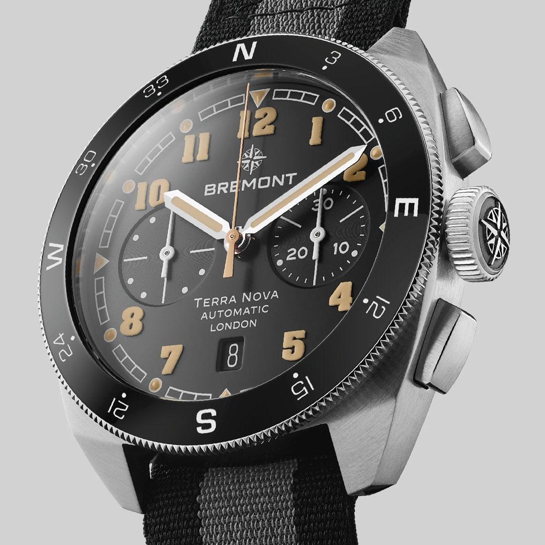 Bremont Terra Nova 42.5 Chronograph ref. TN42-CHR-SS-BK side