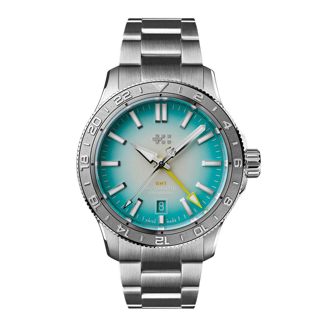 Christopher Ward C60 Trident GMT 300 ref. C60-40AGM31S00V0-B0 (teal, bader bracelet)