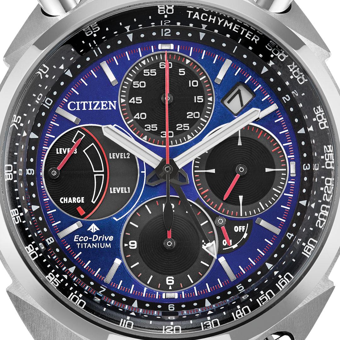 Citizen Promaster Tsuno Chrono Racer Blue ref. AV0088-01L dial