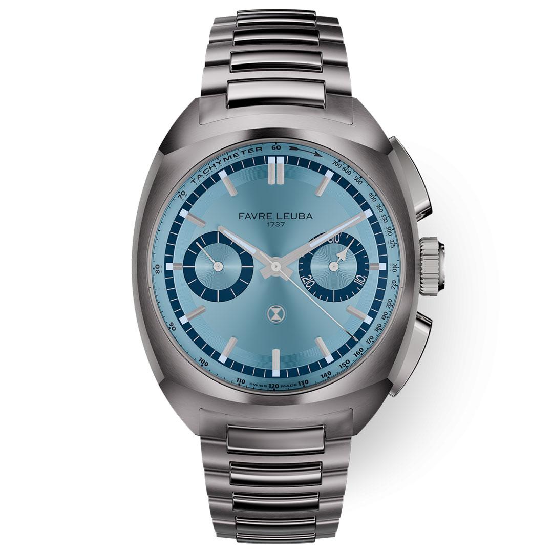 Favre Leuba Chief Chronograph ref. 00.20101.113.04.200 (ice blue bracelet)